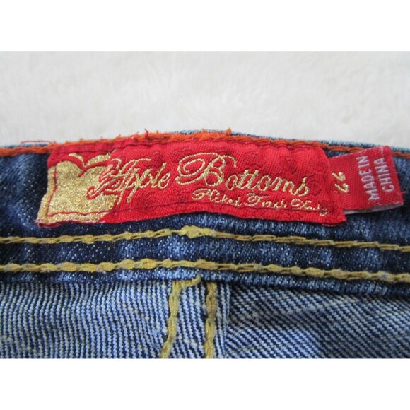 Apple Bottoms Womens Jeans Size 22 Blue Bootcut Distressed Embroidered Pockets - Picture 5 of 15